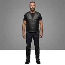 Laden Sie das Bild in den Galerie-Viewer, Indian Motorcycle Buffalo-Leder-Westernweste – Klassische Rider Edition
