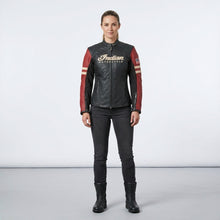 Laden Sie das Bild in den Galerie-Viewer, Damen Leder-Motorradjacke „Racer“ – Indian Style Heritage Edition