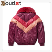 Laden Sie das Bild in den Galerie-Viewer, Original Goose Damen V-Bomber Lederjacke