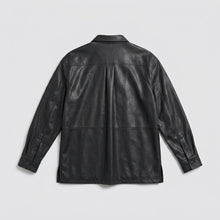 Laden Sie das Bild in den Galerie-Viewer, Men’s Genuine Lambskin Leather Shirt – Premium Slim Fit Leather Shirt