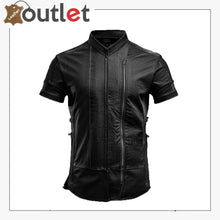 Load image into Gallery viewer, Short Sleeve Leather Shirt