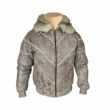 Laden Sie das Bild in den Galerie-Viewer, V-Bomber style Winter Leather Jacket Leather Outlet