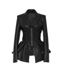 Load image into Gallery viewer, Women Black Frock Leather Jacket