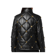 Load image into Gallery viewer, Women Luxury Black leather Bomber Jacket Leather Outlet