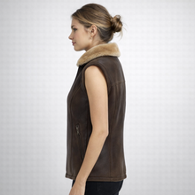 Laden Sie das Bild in den Galerie-Viewer, Women's Leather Shearling Vest