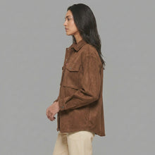 Load image into Gallery viewer, Women's Brown Suede Shacket