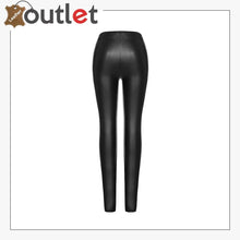 Laden Sie das Bild in den Galerie-Viewer, Damen Gothic Leggings Schwarze Lederhose