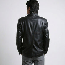 Laden Sie das Bild in den Galerie-Viewer, Men’s Premium Lambskin Leather Blazer – Classic Tailored Sport Coat