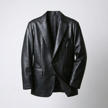 Laden Sie das Bild in den Galerie-Viewer, Men’s Premium Lambskin Leather Blazer – Classic Tailored Sport Coat