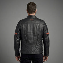 Load image into Gallery viewer, Men’s Harley-Style Black Leather Moto Jacket – Quilted Shoulder Detail