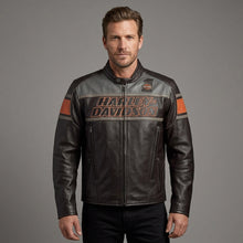 Laden Sie das Bild in den Galerie-Viewer, Heritage Racing Braune Leder Bikerjacke – Klassischer Harley Moto Stil