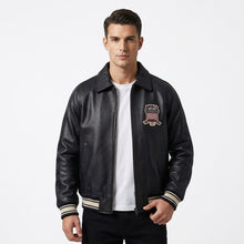 Load image into Gallery viewer, Distressed Leather Moto Jacket – Vintage Heritage Edition