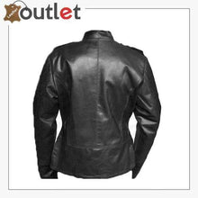 Laden Sie das Bild in den Galerie-Viewer, Handmade Black Military Style Leather Jacket