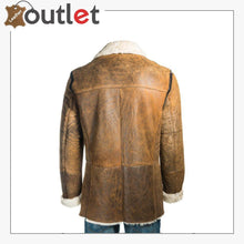 Laden Sie das Bild in den Galerie-Viewer, Brown Shearling Leather Men Coat