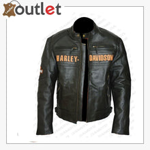 Laden Sie das Bild in den Galerie-Viewer, Bill Goldberg Black Harley Davidson Motorcycle Leather Jacket - Leather Outlet