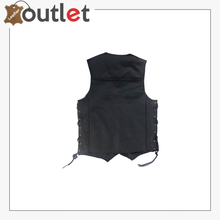Laden Sie das Bild in den Galerie-Viewer, Black Biker Shirt Style Collar Leather vest
