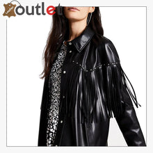 Laden Sie das Bild in den Galerie-Viewer, Black Real Quality Womens Leather Shirt - Leather Outlet