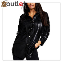 Laden Sie das Bild in den Galerie-Viewer, Black Real Quality Womens Leather Shirt