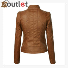 Laden Sie das Bild in den Galerie-Viewer, Brown High Light Leather Fashion Jacket