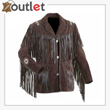 Laden Sie das Bild in den Galerie-Viewer, Brown Real Leather Western Jacket For Men