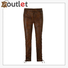 Laden Sie das Bild in den Galerie-Viewer, Cowboy Lace Up Leather Pants