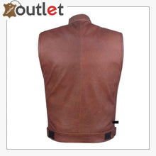 Laden Sie das Bild in den Galerie-Viewer, Classic Brown Leather Vest For Men