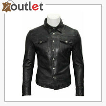 Laden Sie das Bild in den Galerie-Viewer, Custom Made Casual Gents Black Adjustable Collar Casual Shirt