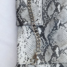 Laden Sie das Bild in den Galerie-Viewer, Crazy Black and white Real Cowhide snake print leather cargo spiked pants Leather Outlet