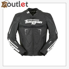 Laden Sie das Bild in den Galerie-Viewer, Custom Black And White Racing Motorcycle Jacket - Leather Outlet