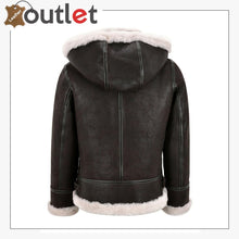 Load image into Gallery viewer, Detachable Hood Ladies B3 Bomber Classic WW2 Sheepskin Jacket - Leather Outlet