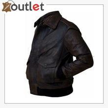 Load image into Gallery viewer, Distressed Brown Handmade Leather Jacket For Men - Leather Outlet
