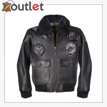 Laden Sie das Bild in den Galerie-Viewer, G-1 Wings of Gold Leather Bomber Jacket