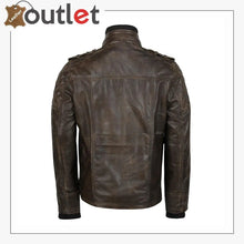Laden Sie das Bild in den Galerie-Viewer, Classic Style Genuine Mens Motorcycle Leather Ridding Jacket - Leather Outlet