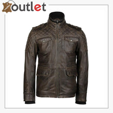 Laden Sie das Bild in den Galerie-Viewer, Classic Style Genuine Mens Motorcycle Leather Ridding Jacket - Leather Outlet