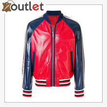Load image into Gallery viewer, Womens Leather Bomber Jacket with Gucci Logo - Leather Outlet