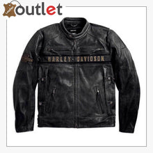 Laden Sie das Bild in den Galerie-Viewer, Harley-Davidson Men's Passing Link Triple Vent Leather Jacket - Leather Outlet