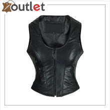Laden Sie das Bild in den Galerie-Viewer, High Mileage Womens Distressed Brown Three-Zipper Cowhide Leather Vest - Leather Outlet