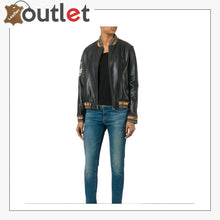 Load image into Gallery viewer, High Quality Black Leather Bomber Jacket