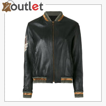 Load image into Gallery viewer, High Quality Black Leather Bomber Jacket