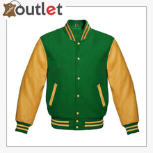 Laden Sie das Bild in den Galerie-Viewer, Navy Blue Wool & Gold Leather Sleeves jacket