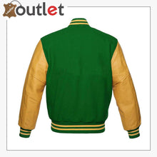 Laden Sie das Bild in den Galerie-Viewer, Navy Blue Wool & Gold Leather Sleeves jacket