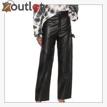 Laden Sie das Bild in den Galerie-Viewer, High-rise wide-leg leather jeans Pants