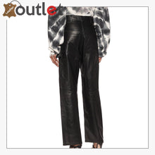 Laden Sie das Bild in den Galerie-Viewer, High-rise wide-leg leather jeans Pants
