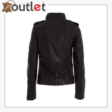 Laden Sie das Bild in den Galerie-Viewer, Ladies Womens Classic Black Fashion Soft Nappa Leather Fitted Rock Jacket - Leather Outlet