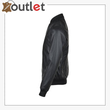 Laden Sie das Bild in den Galerie-Viewer, Leather Bomber Jacket Black