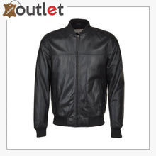 Laden Sie das Bild in den Galerie-Viewer, Leather Bomber Jacket Black