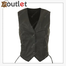 Laden Sie das Bild in den Galerie-Viewer, MEN’S MOTORCYCLE BIKER RED VEST GENUINE COWHIDE LEATHER BLACK