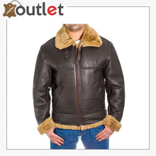 Laden Sie das Bild in den Galerie-Viewer, Men B3 Bomber Raf Leather Shearling Jacket