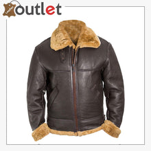 Laden Sie das Bild in den Galerie-Viewer, Men B3 Bomber Raf Leather Shearling Jacket