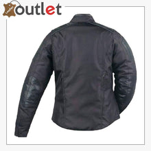 Laden Sie das Bild in den Galerie-Viewer, MENS TEXTILE MOTORCYCLE JACKET WITH LEATHER TRIM